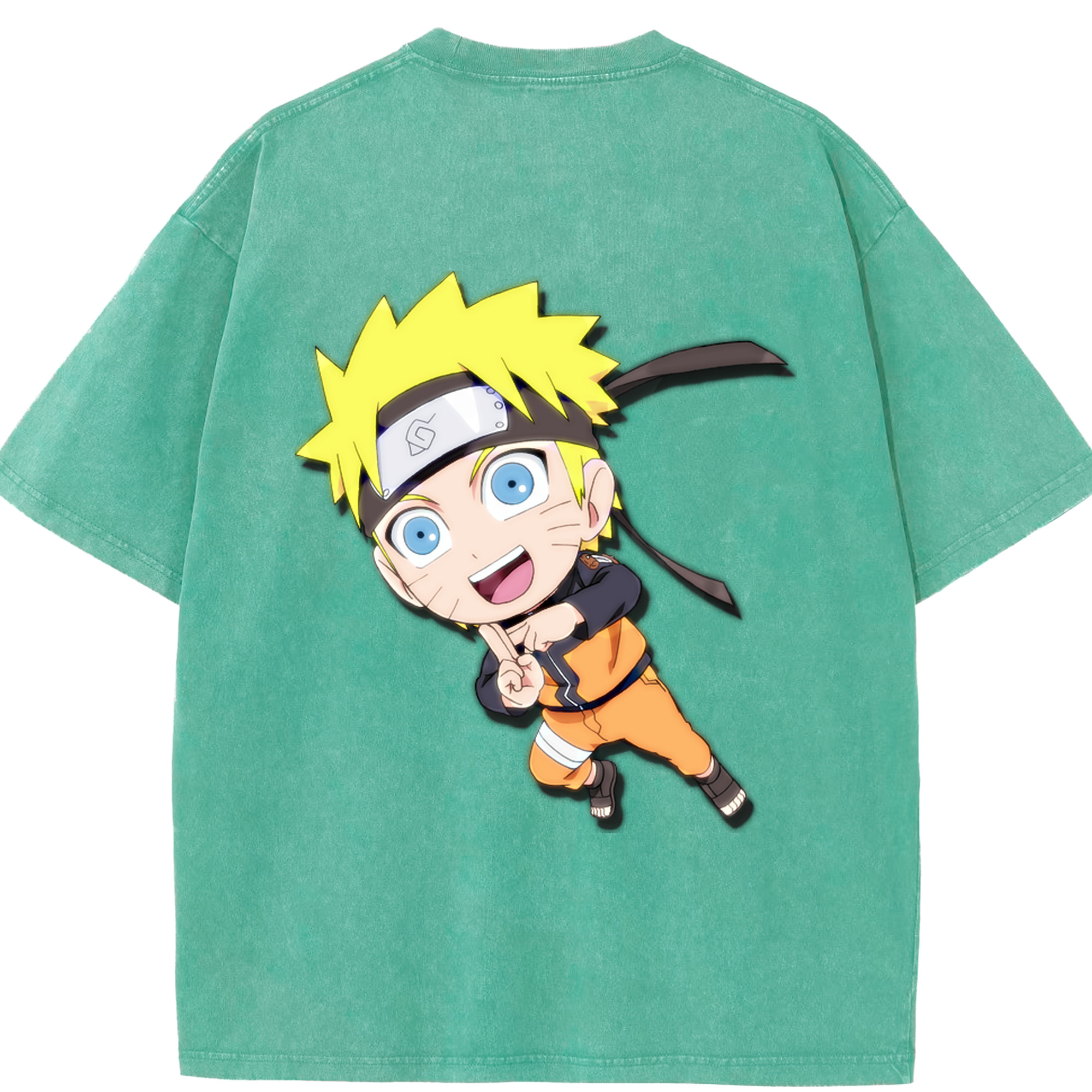 （画像用） NARUTO -ナルト- うずまき ナルト Uzumaki Naruto 綿100% ヴィンテージ風 半袖Tシャツ（背面プリント）